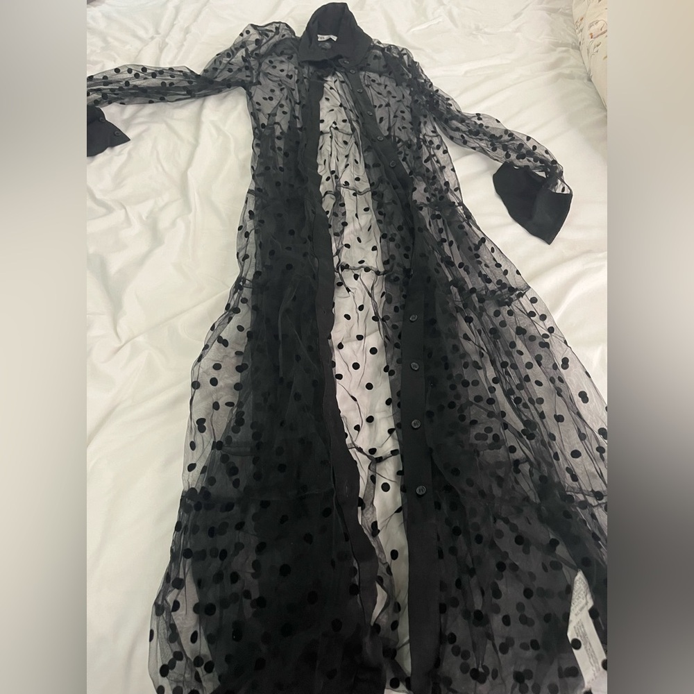 Black Zara unworn sheer coverup or overlay